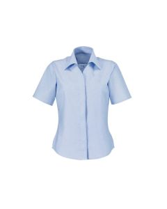 Women's Oxford short Sleeved Shirt Pale Blue Colour
