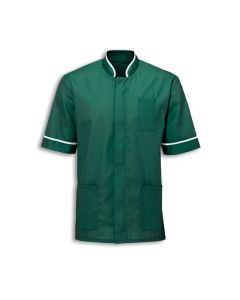 Men's Mandarin Collar Tunic Bottle Green Colour