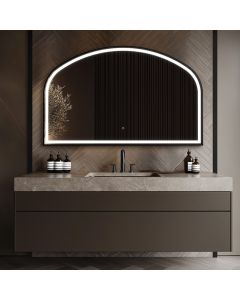 Origins Living Lomax Light Overmantle Arch Mirror - Brushed Black [Pack of 1]