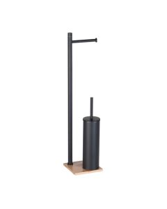 Gedy Trilly Toilet Butler - Matte Black/Bamboo [Pack of 1]