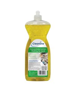 Cleanline Concentrated Lemon Washing Up Liquid 1 Litre CL1026 [Pack of 12]