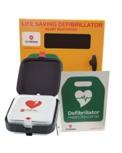 Physio Control Lifepak CR2 Fully Automatic WIFI with AED Armor Stainless Steel Cabinet - Unlocked