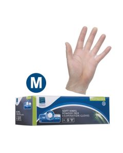 VINYL GLOVES NON-STERILE POWDER FREE - MEDIUM [PACK OF 100]