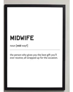 Midwife Definition Framed Print  (No Mount )A1None  [Pack of 1]