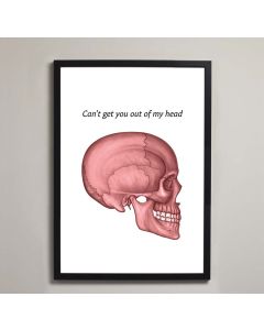 "Can't get you out of my head" Valentine's Skull Framed Print (No Mount ) A3 Black [Pack of 1]