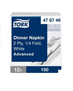 Tork Dinner Napkin 2ply White 39cm [Pack of 1800]