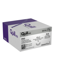 Suture Absorbable Monofilament 3/0 7cm x 7cm Violet Barbed 18mm Needle 3/8 Circle Cutting Double Armed [Pack of 12]
