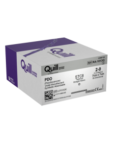 Surgical Specialties Absorbable Monofilament Barbed Suture 2/0, 7cm x 7cm, Violet, 50mm Straight Needle, Double Armed – Pack of 12