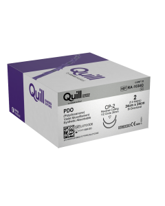 Suture Absorbable Monofilament 2, 24cm x 24cm, Violet Barbed, 26mm Needle, 1/2 Circle Cutting, Double Armed [Pack of 12]