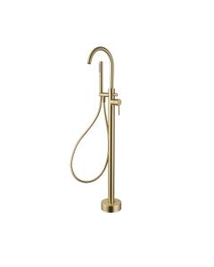 Sagittarius Ergo Brushed Brass Floor Standing Bath Shower Mixer & Kit [Pack of 1]
