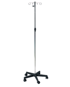 ﻿Chrome Steel Drip Stand, Plastic Base, 4 Chrome Hooks [Pack of 1]