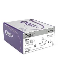 Suture Absorbable Monofilament 2/0, 7cm x 7cm, Clear Barbed, 18mm Needle, 3/8 Circle Cutting, Double Armed [Pack of 12]