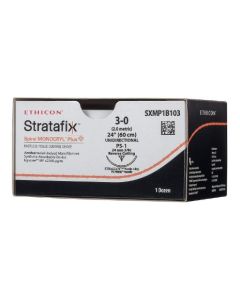 SXMP1B103 - 3-0 STRATAFIX SPIRAL MONOCRYL PLUS UNDYED 60CM PS-1 [Pack of 12]