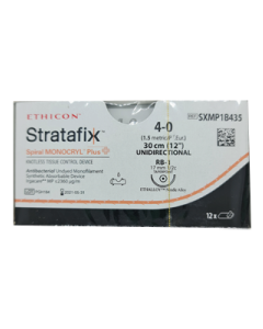 SXMP1B435 - 4-0 STRATAFIX SPIRAL MONOCRYL PLUS UNDYED 30CM RB-1 [Pack of 12]