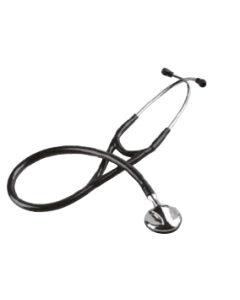 Deluxe Cardiology Adult Stethoscope (Black) Foamed Lined Box