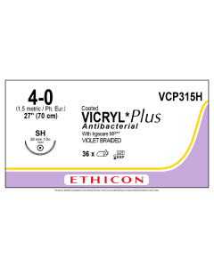 VCP315H - 4-0 COATED VICRYL PLUS VIOLET 1X27" SH(70 cm) [Pack of 36]