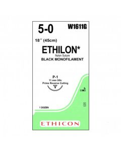 W1611G - ETHILON BLK 45CM M1 USP5-0 S/A P-1 PRM MP [Pack of 12]