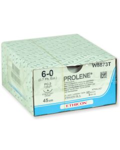 W8873T - PROLENE BLU 45CM M0.7 USP6-0 S/A PC-3 PRIME [Pack of 24]
