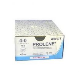 PROLENE 3/8 CIRCLE PRIME CONVENTIONAL CUTTING NEEDLE SUTURE (4/0 ...