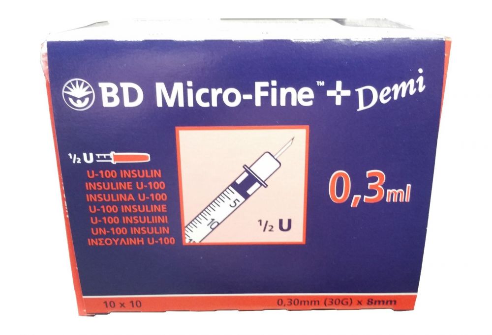 Micro Fine 3246 0 3ml Insulin Syringe With 30g X 8mm Needle Pack Of 100 Ahp Medicals