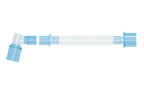 Catheter Mount with Detachable Double Swivel Elbow 22mm F and 15mm F/22mm M Connectors