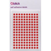 Blick Coloured Lbls 5mm Red Pk19600