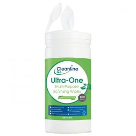 Cleanline Eco Ultra One Sanitising Wipe Tub 100 Wipes [Pack of 6]