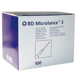 BD 300635 Microlance Hypodermic Needle 27G x 0.5" Grey [Pack of 100] 