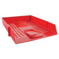 Q-CONNECT LETTER TRAY PLASTIC RED