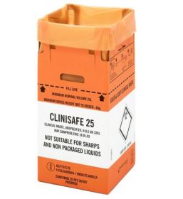 25 Litre Clinisafe Orange Cardboard Carton [Carton of 10]