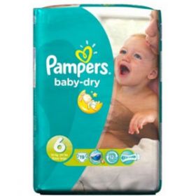 Pampers Baby-Dry Unisex Nappies Extra Large Plus (Size 6+) [Pack of 19]