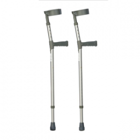 Aluminium Elbow Crutch, Full Cuff Double Adjustable - Pair 