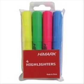 Himark Highlighter Pen Assorted Colours [Pack of 4] 