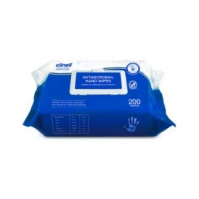 Clinell Antimicrobial Hand Wipes (not individually wrapped) [Pack of 200]