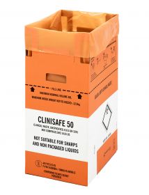 Clinisafe 50 Litre Cardboard Carton (ORANGE) [Pack of 10]