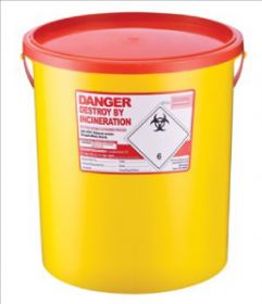Container for clinical waste red lid - 22 litre
