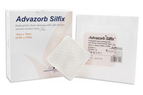 Advazorb Silfix Hydrophilic Foam Dressing with Silicone Contact Layer 10cm x 10cm [Pack of 10]