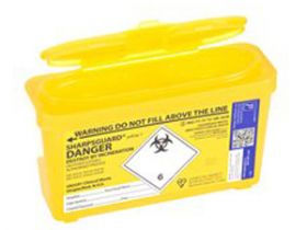 Sharps disposal - Sharps bins 1 litre community with web section - yellow lid