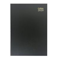 COLLINS A4 DIARY 2PGS DAY 2020 BLK