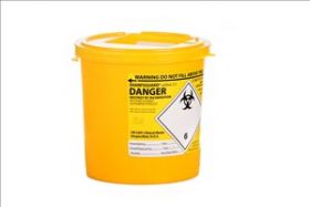 Sharps container disposal - Sharps bins 2.5l bucket  - yellow lid - Pack of 48