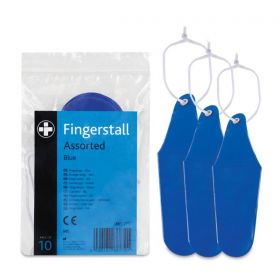 Fingerstall Blue Assorted [Pack of 10]