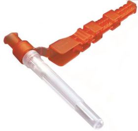 Needle-Pro Hypodermic Needle With Safety 25g X 16mm (0.625) - Orange [Pack Of 100]