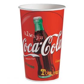 Cup Disposable 450ml (16oz) Poly-Coated Board - Coca Cola Design