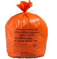 Clinical Waste Bag Orange On Roll Medium 432mm X 660mm Guesseted Capacity 6kg [Pack of 25]