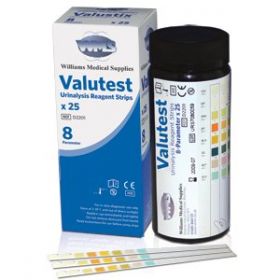 Valutest Urinalysis Multi Tests Strips - 8 Parameter Tests [Pack of 100]