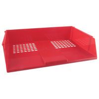 Q-CONNECT WIDE ENTRY LETTER TRAY RED