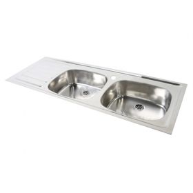 Pland Hospital Double Bowl Sink - L/H Drainer [Pack of 1]