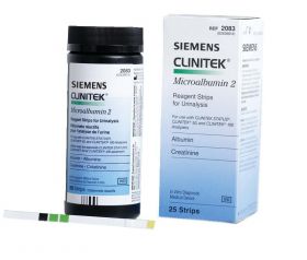 Siemens Clinitek Microalbumin 2 Urinalysis Reagent Strips [Pack of 25]