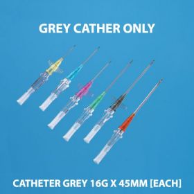 BD Insyte 381257 Peripheral IV Catheter Grey 16g x 45mm [Pack of 50] 