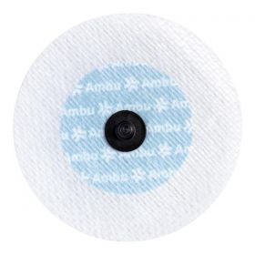 Ambu White Sensor Electrode, soft cloth backing, wet gel, 55mm, stud MRI/radiolucent short term [Pack of 30]